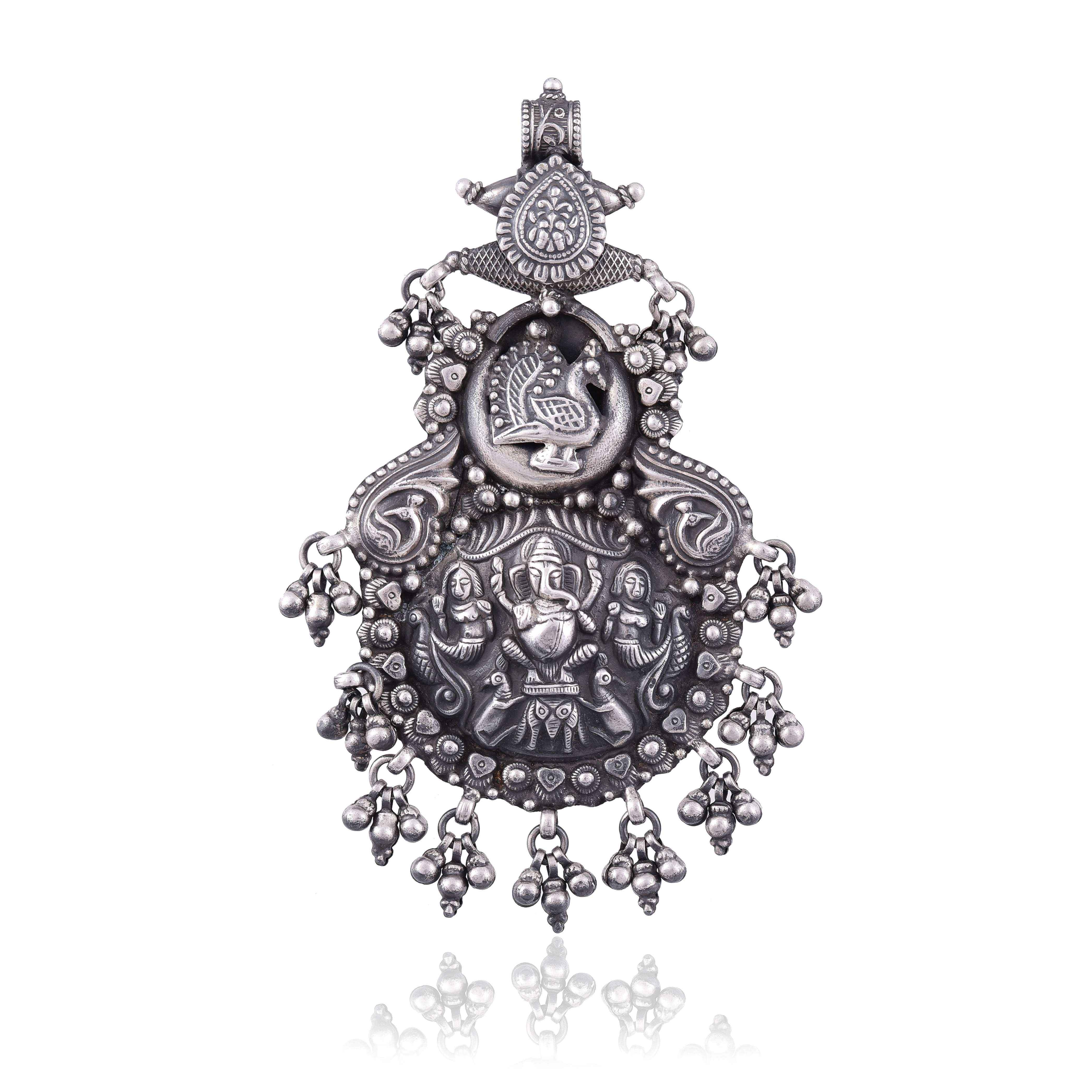 Sterling oxidised Silver antique  pendant :SKU5851